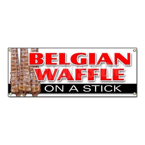 BELGIAN WAFFLE ON A STICK BANNER SIGN lolly waffle dough sweets fudge puppies